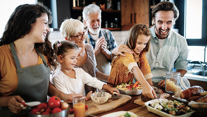 family at holiday meal