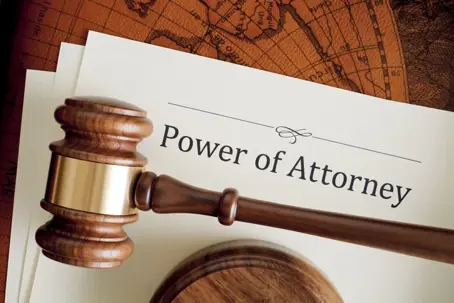 Power of Attorney document and gavel