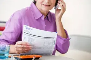 Elder talking to the phone